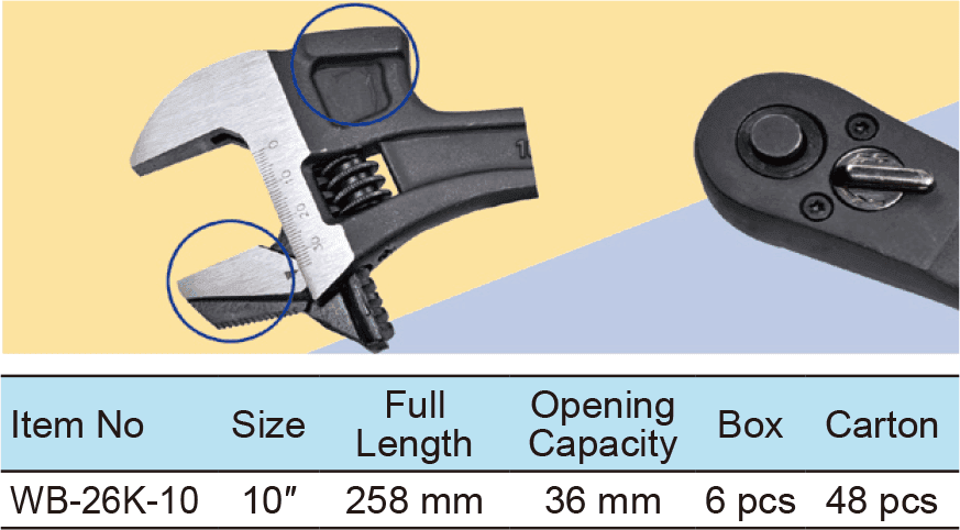 4 in1 Multifunction Adjustable Wrench, Wide Opening, Reversable Jaw,With Hammer Head, 3/8”Dr.Ratchet(图1)