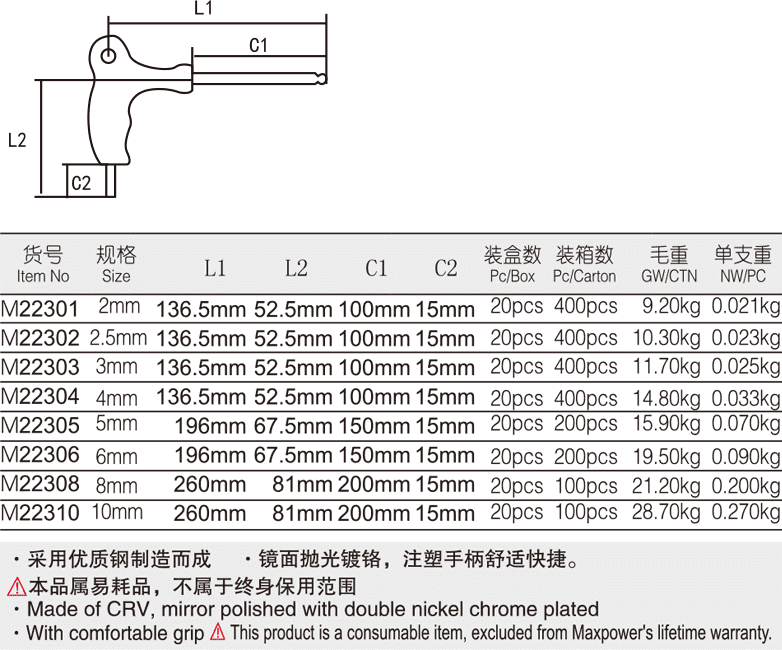 拐杖型球头内六角扳手(图1)