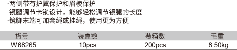 可伸缩防护眼镜(图1)